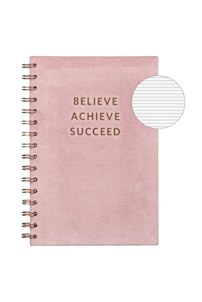 SHOPIENS Caiet Dictando - Roz și Auriu A5, Copertă Tare, 2 Secțiuni, 80 de Co...