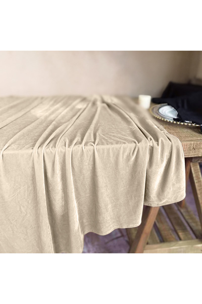 Other Cream MATTE VELVET tablecloth for table 140x240cm
