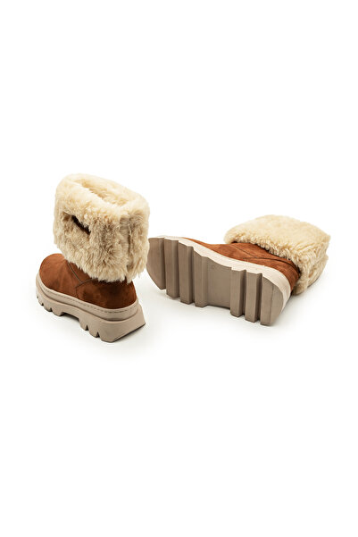 Milano Fermuarlı Rahat Tüylü Şık Hem Uzun Hem Kısa Kulanı La Bilen Konforlu Botlar