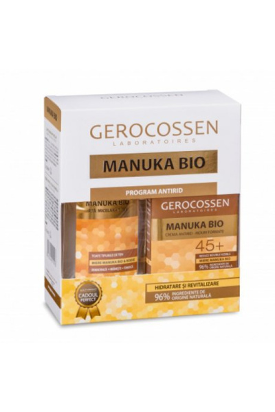 GEROCOSSEN Manuka Bio Gift Box - Anti-wrinkle cream for mature wrinkles 45+ and Micellar Water