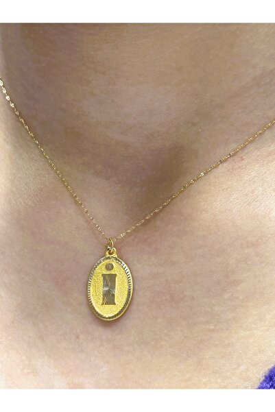 Hakan Güler Kuyumculuk Altın Nostaljik İ Harfli Aynalı Zincir Kolye