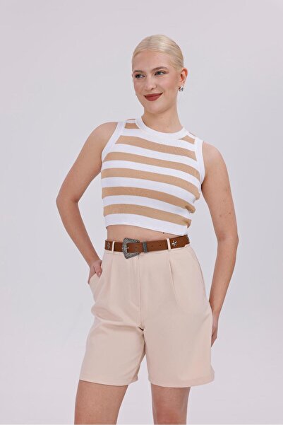 MODAM HİFA Embossed Buckle Star Figured Trouser Belt Dress Belt Shirt Belt Coat Belt Women's Belt