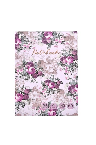 SHOPIENS Caiet B5, 4 subiecte, copertă rigidă, 140 de coli, roz