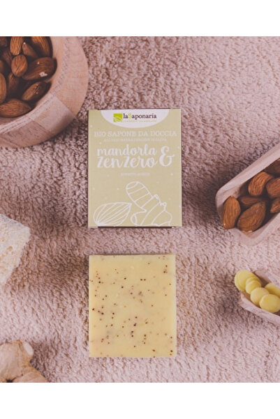 La Saponaria Solid soap with almonds and ginger, 100 g,
