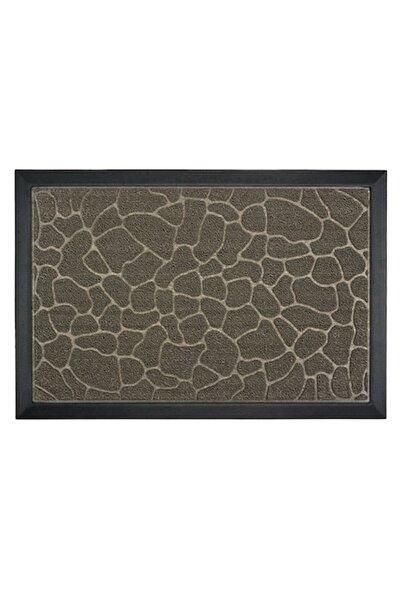 SHOPIENS Door Mat - Stone Pattern, Black/Grey/Green, 60x40cm