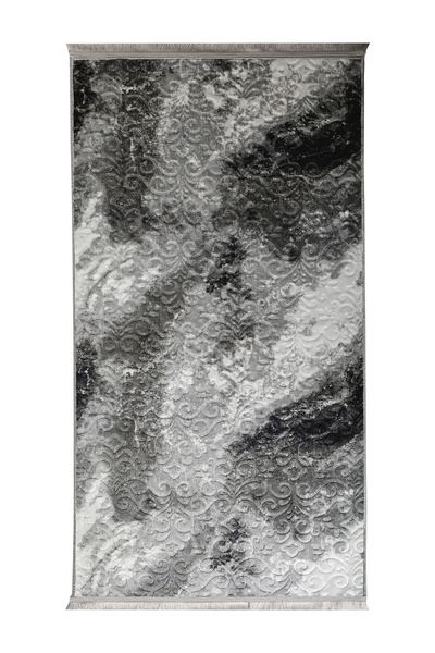 Dijidekor Χαλί με κρόσσια Embos Ανοιχτό ΑΝΘΡΑΚΙΤΙΚΟ Σβήσιμο 80x150