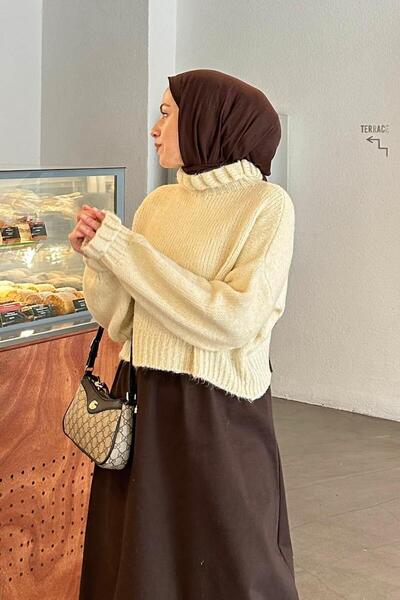 lamelif Πουλόβερ Crop Ecru