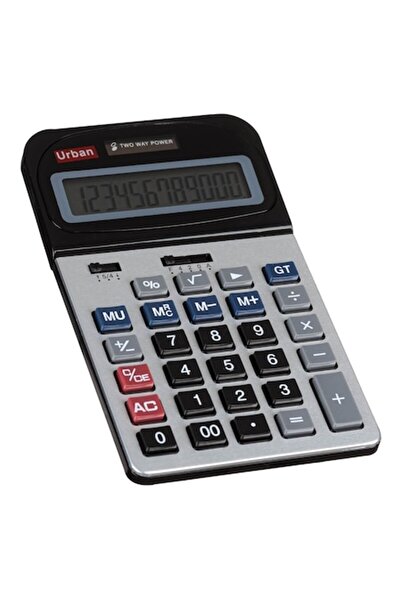 SHOPIENS Calculator Clasic Urban, 12 Cifre, Culoare Argintie, 10.5x17x2.3 cm