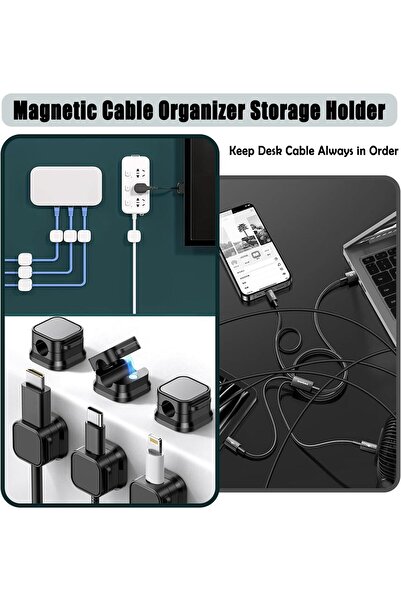 Other Arshany 12-Piece Magnetic Cable Clips - USB Charger Cable Organizer, Adjustable Wire Holder for Desk