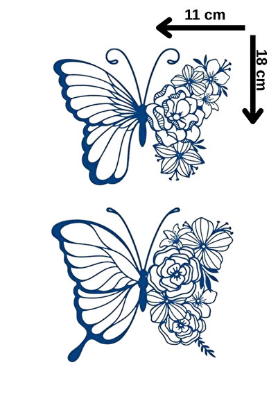 Barly 30 Gün / 1 Ay Kalıcı Kelebek Figürlü 12 Saat Sonra Kararan Geçici Dövme...