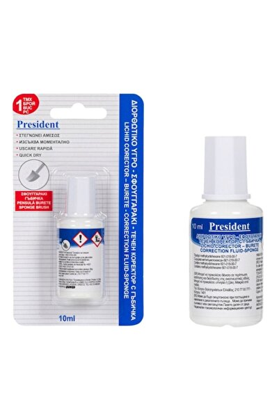 SHOPIENS Liquid Correction Fluid, President, 10 ml, Fast Drying, Sponge Applicator