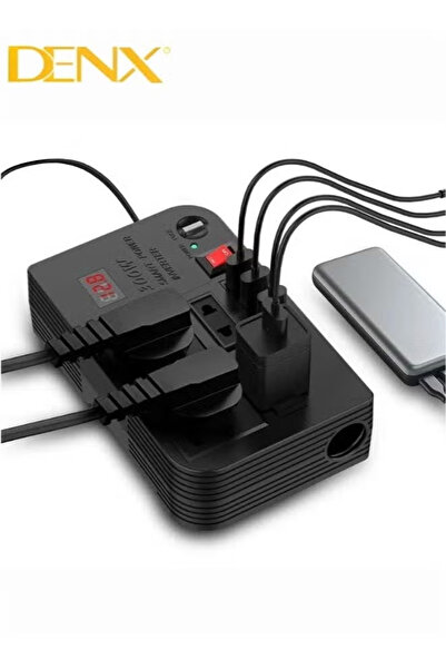 Denk Car Power Inverter, 12V to 220V, High Frequency Modified Sine Wave, 300W, Multi-Port