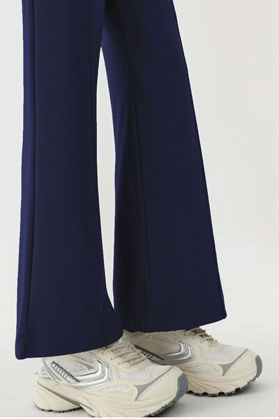 Hiccup Modal Touch Ribbed Detail Wide Leg Pants