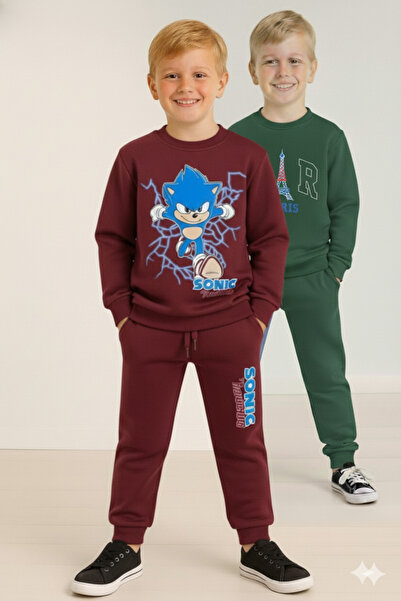 LİTTLE TORTOİSE Зимен флис за момчета, суитшърт, долнище от тренировъчен екип...