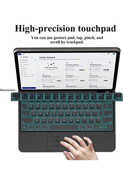 Generic Keyboard Case for iPad Pro 11 inch 2024 (M4) with Trackpad & RGB Backlit