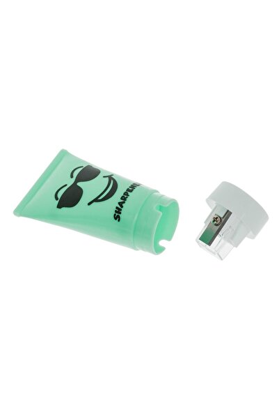 SHOPIENS Sharpener, Cream Tube Model, Plastic, Smile Print, Green, 6.5cm, MYONNA IT & E-COMMERCE