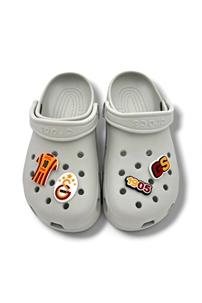 Crocs Terlik Süsü ve Aksesuarı – Jibbitz 3D Sarı Kırmızı Sane 10 No Forma Beyaz 5 Yıldızlı Set Logo