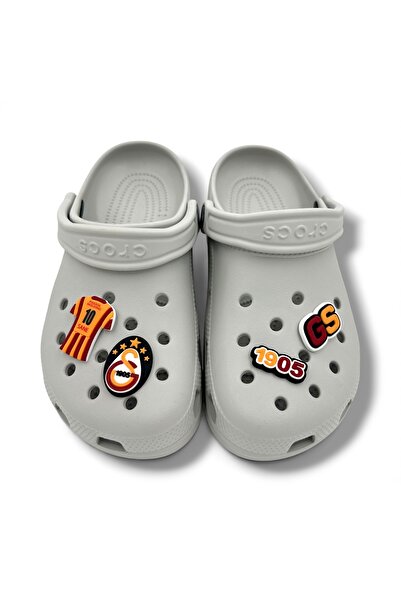 Crocs Terlik Süsü ve Aksesuarı – Jibbitz 3D Sarı Kırmızı Sane 10 No Forma Siyah 5 Yıldızlı Set Logo