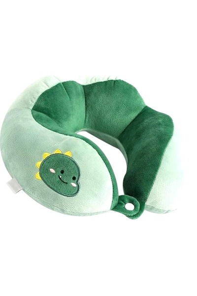 LEIBOO Travel Pillow for Head and Neck, Cotton Filling, 28 x 28 cm, Dinosaur Pattern, Travel/Office/Car, Sn