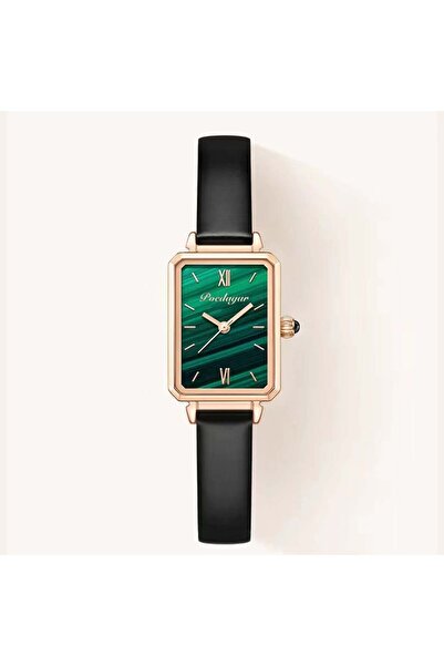 POEDAGAR Γυναικείο Ρολόι Χειρός Πολυτελές Μόδα Κομψό Casual Πράσινο Δέρμα
