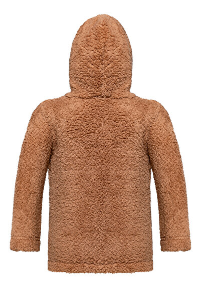 EtkiModa Момчешка светлокафява флисова яке с качулка