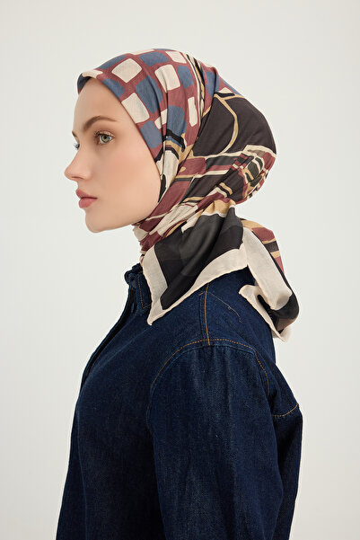 ipekistanbul وشاح إيفيليا منقوش - رحلة باستيل - أرجواني