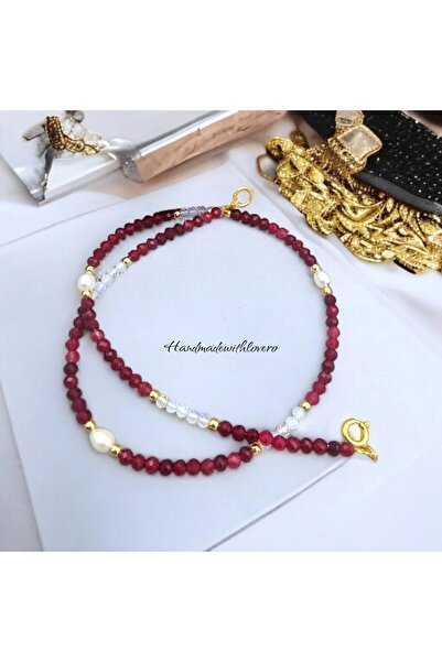 handmadewithlove Divine Harmony – Colier din argint placat cu aur, rubin, perlă, opal