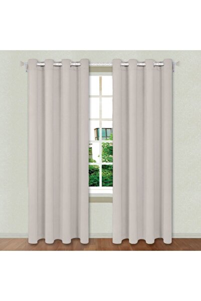 SHOPIENS Decorative Grey Curtain, Polyester, 140x260 cm, 4cm Rings