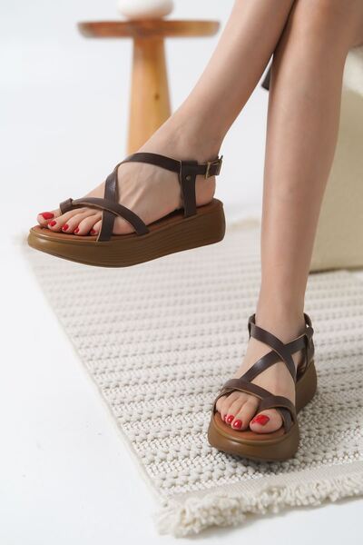 TRENDELLA Legia Bitter Brown Genuine Leather Sandals