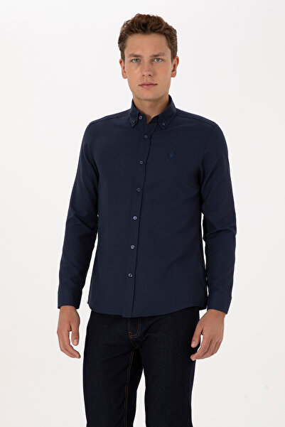 U.S. Polo Assn. Men's Navy Blue Long Sleeve Basic Shirt 50297997-Vr033