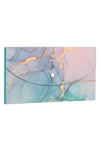 SHOPIENS Sticky Notes Set, Marble Pattern, Case with Snap, Multicolor, 20x1x11 cm