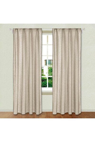 SHOPIENS Decorative Curtain, Chiffon, Polyester, Beige, 140x260 cm