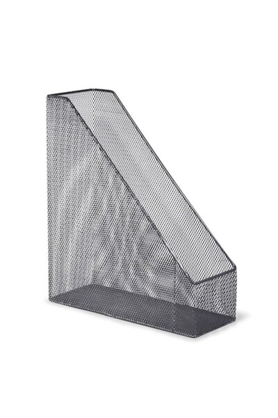 SHOPIENS Suport pentru reviste și documente, Metal, Argintiu, 26,5x9x30 cm