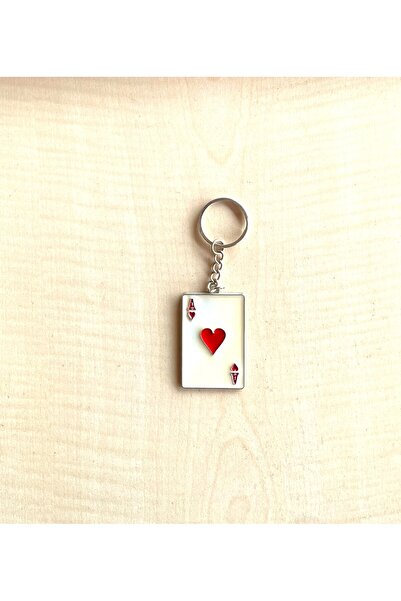 SANAT TACİRİ Kupa as Keychain Metal Iskambi̇l Themed Keychain