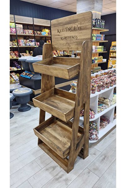 ViraHome Ahşap ve Metal Dekorasyon Masif Ahşap Çok Amaçlı Kuruyemiş Standı Me...