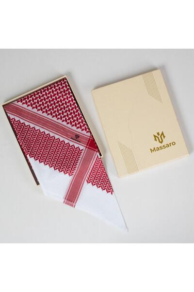 MASSARO شماغ ابيض واحمر للرجال آخر إصدار