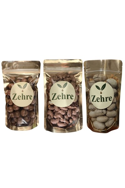 Zehre Kavrulmuş 3'lü - Kavrulmuş Kabuklu Kaju + Kavrulmuş Makademya Fındığı +...