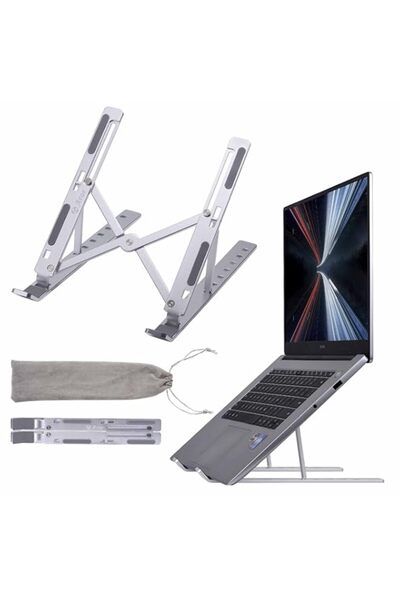 Generic حامل كمبيوتر محمول من Arae للمكتب، حامل كمبيوتر محمول محمول مريح قابل للتعديل من الألومنيوم، كمبيوتر قابل للطي