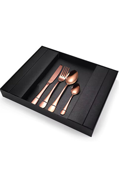 OEM 24-piece rose-gold cutlery set, spoon, fork, knife, teaspoon, elegant gift box