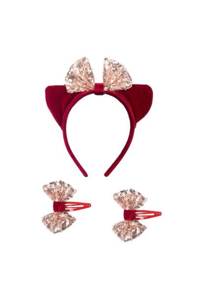 OEM Σετ κορδέλας με 2 διακοσμητικά χριστουγεννιάτικα κλιπ μαλλιών