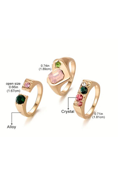 TChic Three Pieces Gold Color Ring Set