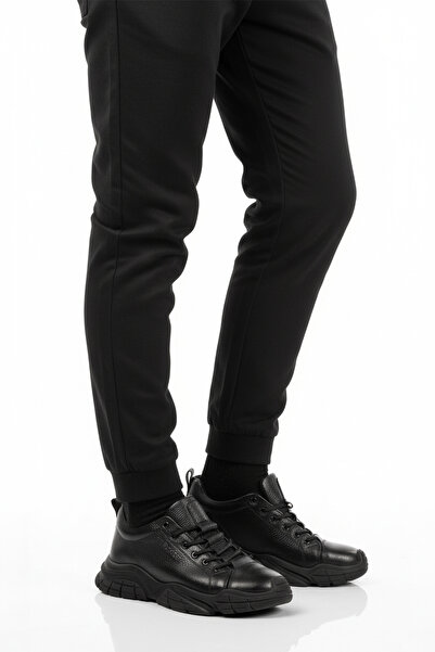 Bulldozer Ανδρικά παπούτσια casual μαύρο Floter από γνήσιο δέρμα στενή εφαρμογή 260037 M