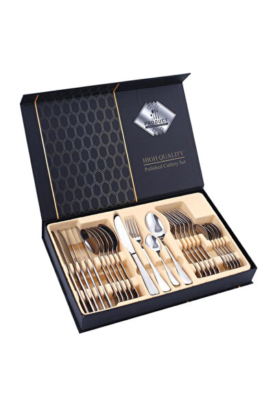 OEM 24-piece stainless steel cutlery set, spoon, fork, knife, teaspoon, elegant gift box