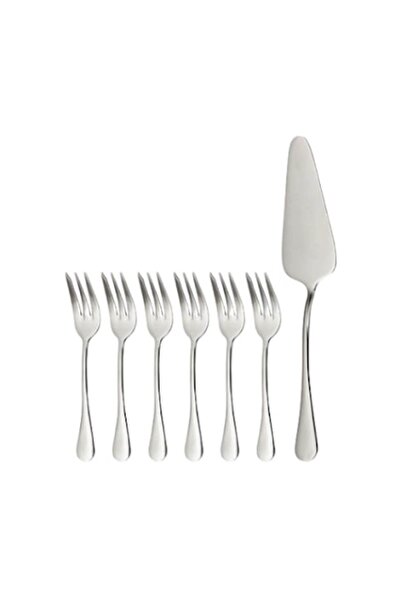 Icos Dessert Set - 6 Stainless Steel Forks and 1 Cake Spatula