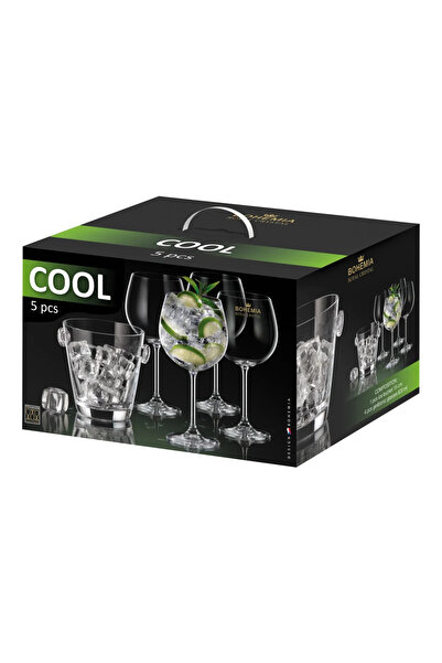 Bohemia Royal Crystal Set of 4 glasses + 1 ice container Bohemia Crystal Cool