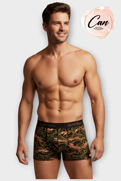 CANMODA Boxer elastic pentru bărbați, cu model tigru, 95% bumbac, DB273