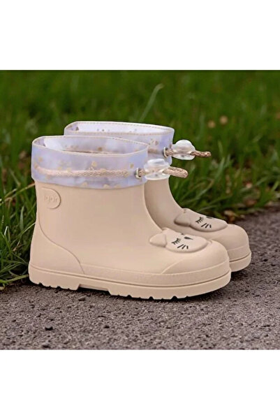 IGOR Mendi Gato Borrego Cc334 Children's Rain Boots with Wool Inside Beige