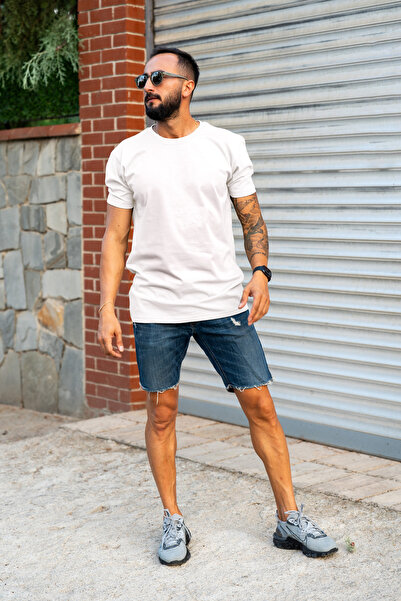Beyaz %100 Pamuk Erkek T-Shirt
