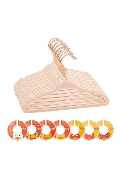 Generic BBFISH Kids Velvet Hanging Hooks with Rose Gold, 50 Pack 11" Children Ultra-slim Non-slip Clothes R