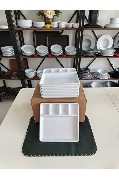 BARITCIOGLU Breakfast Plate 5 Compartments Tabildot 10 Pieces